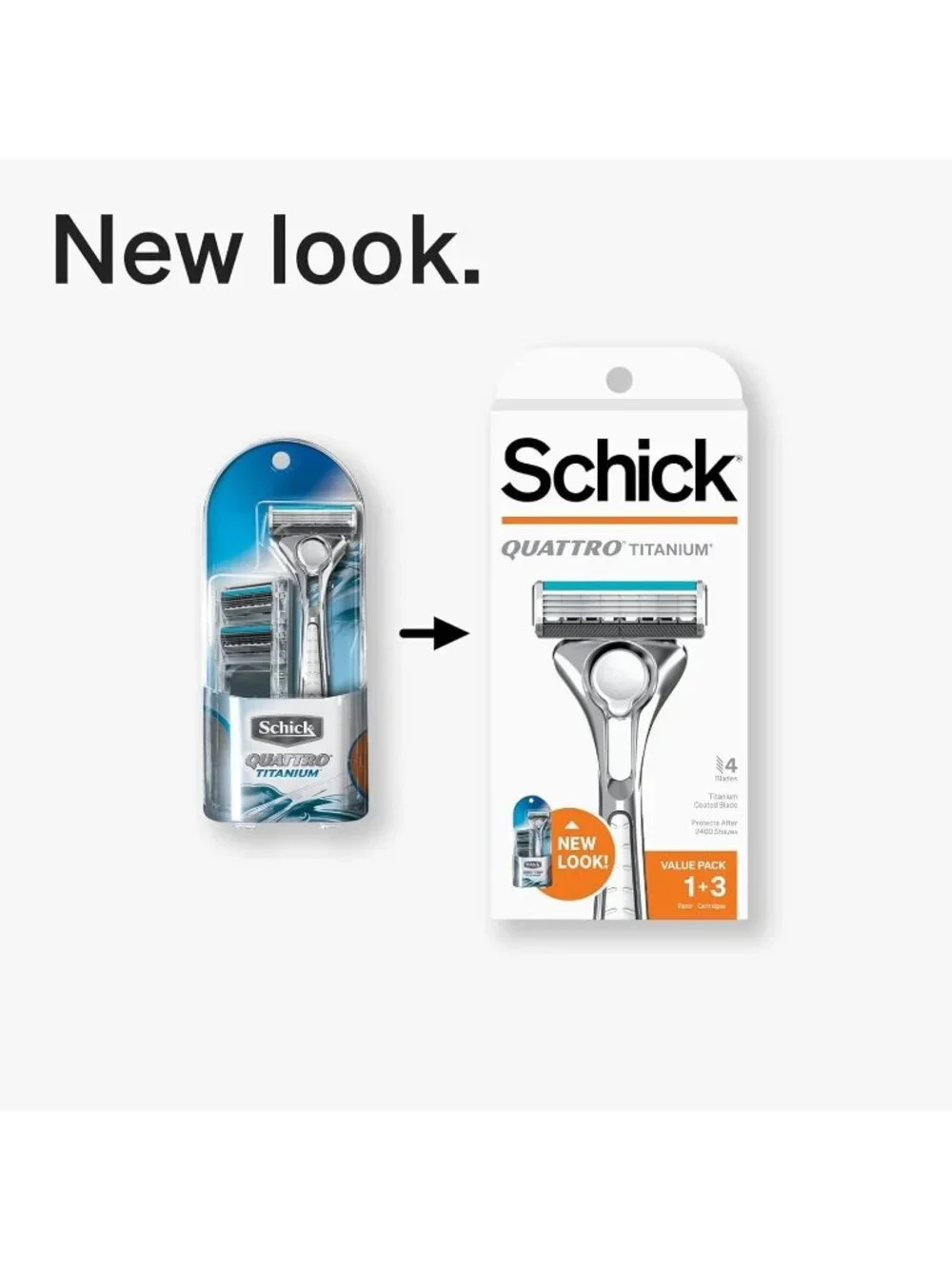 2 Pack Schick Quattro Titanium Razor + 3 Refill Blades Each NEW
